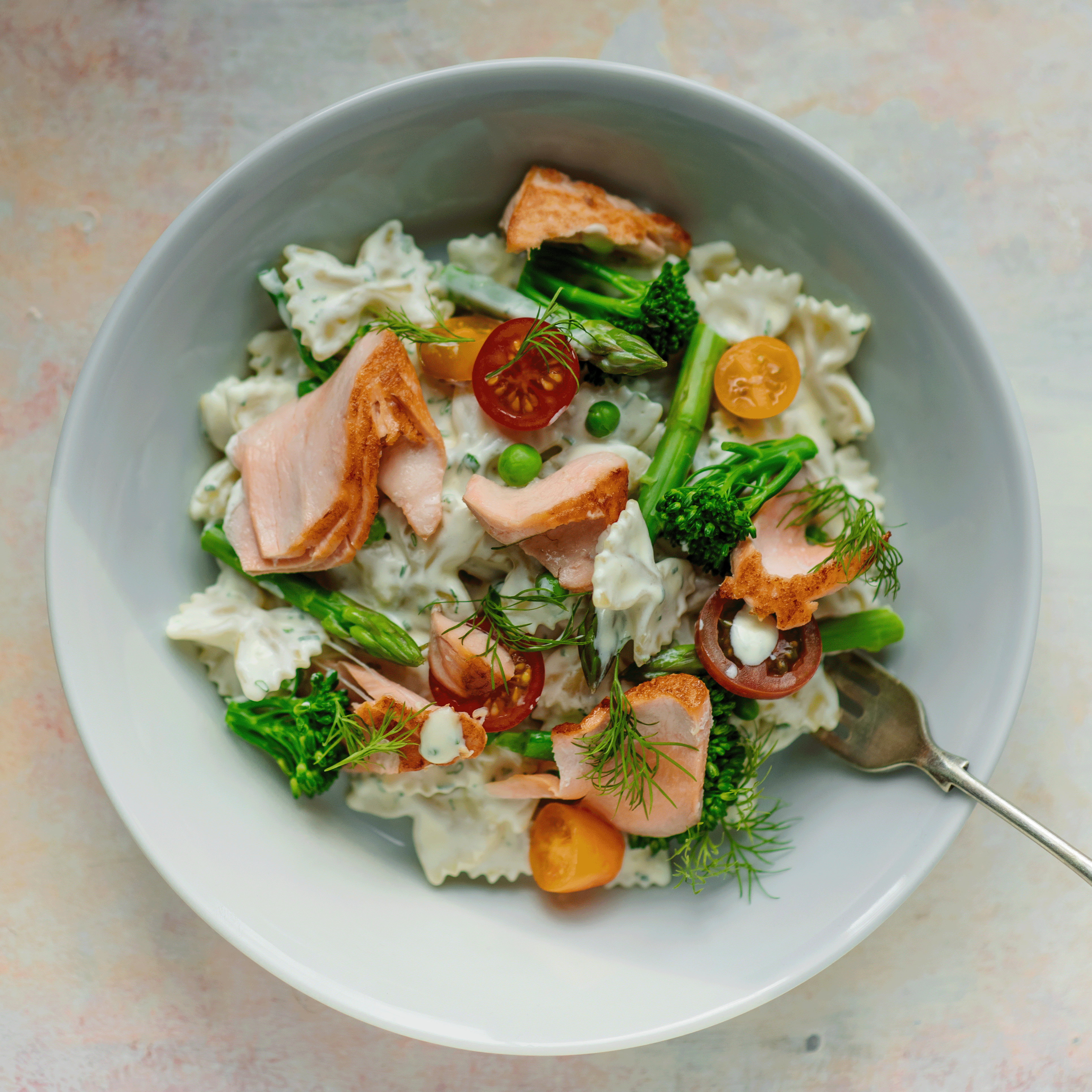 Creamy Salmon & Vegetable Pasta