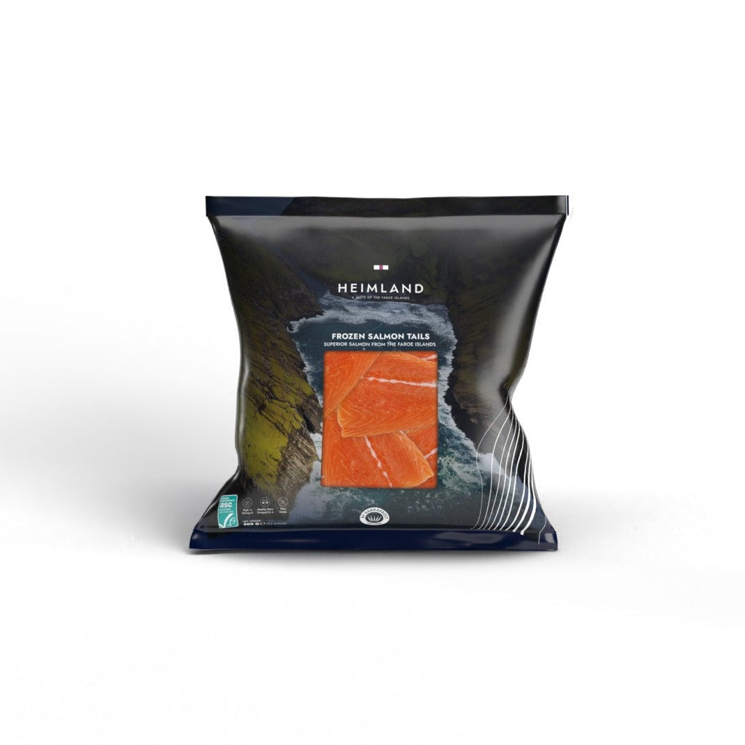 Frozen salmon tails
