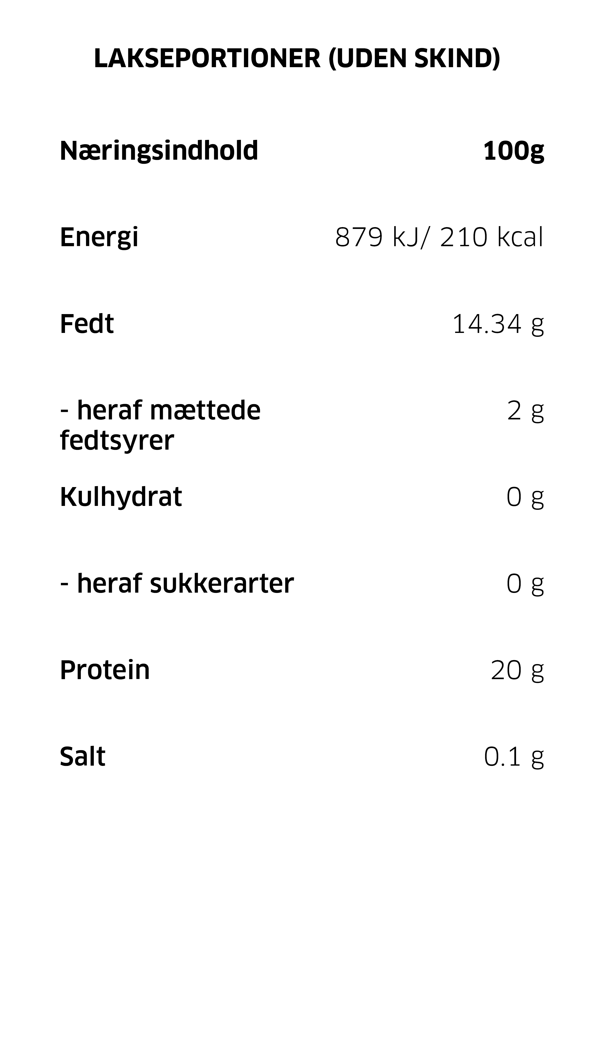 Frosne lakseportioner • 2x125g (250g)