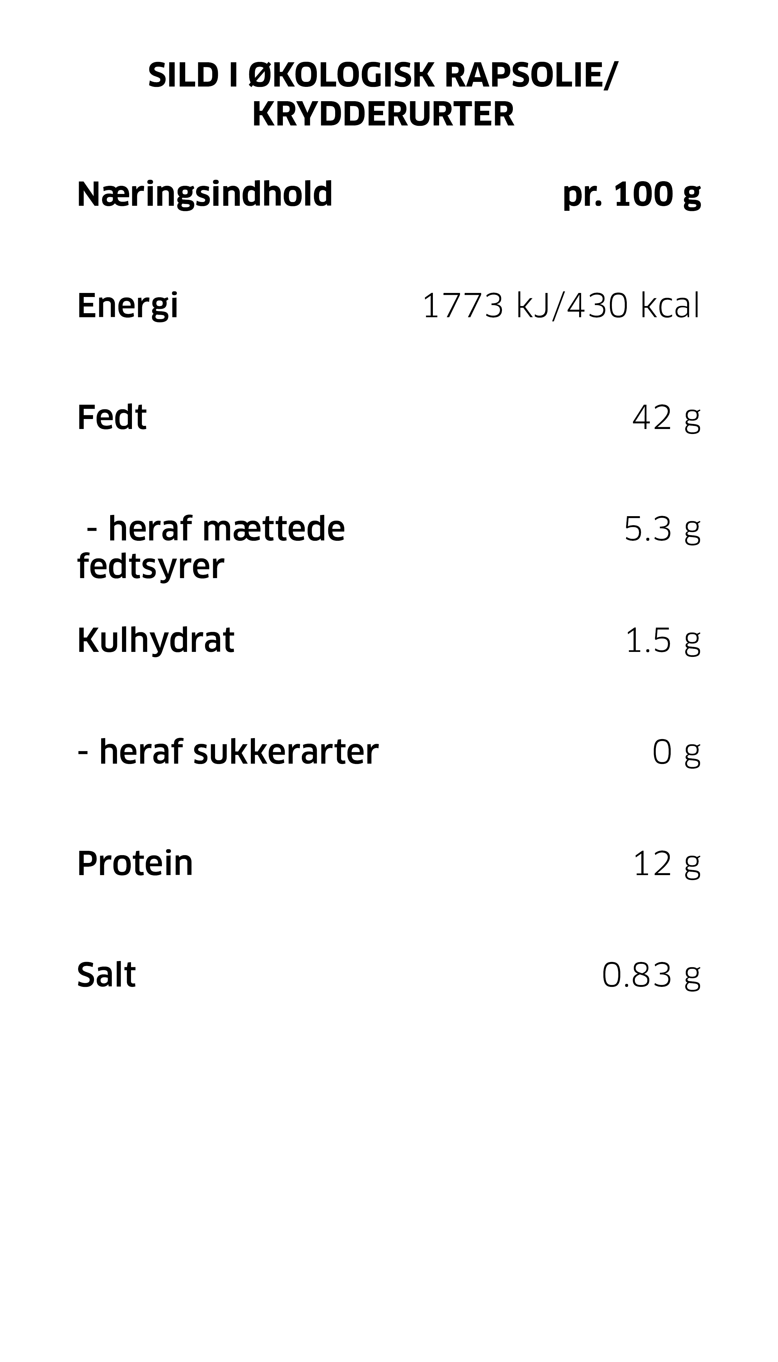 10 stk • Sild • i Økologisk rapsolie/krydderurter