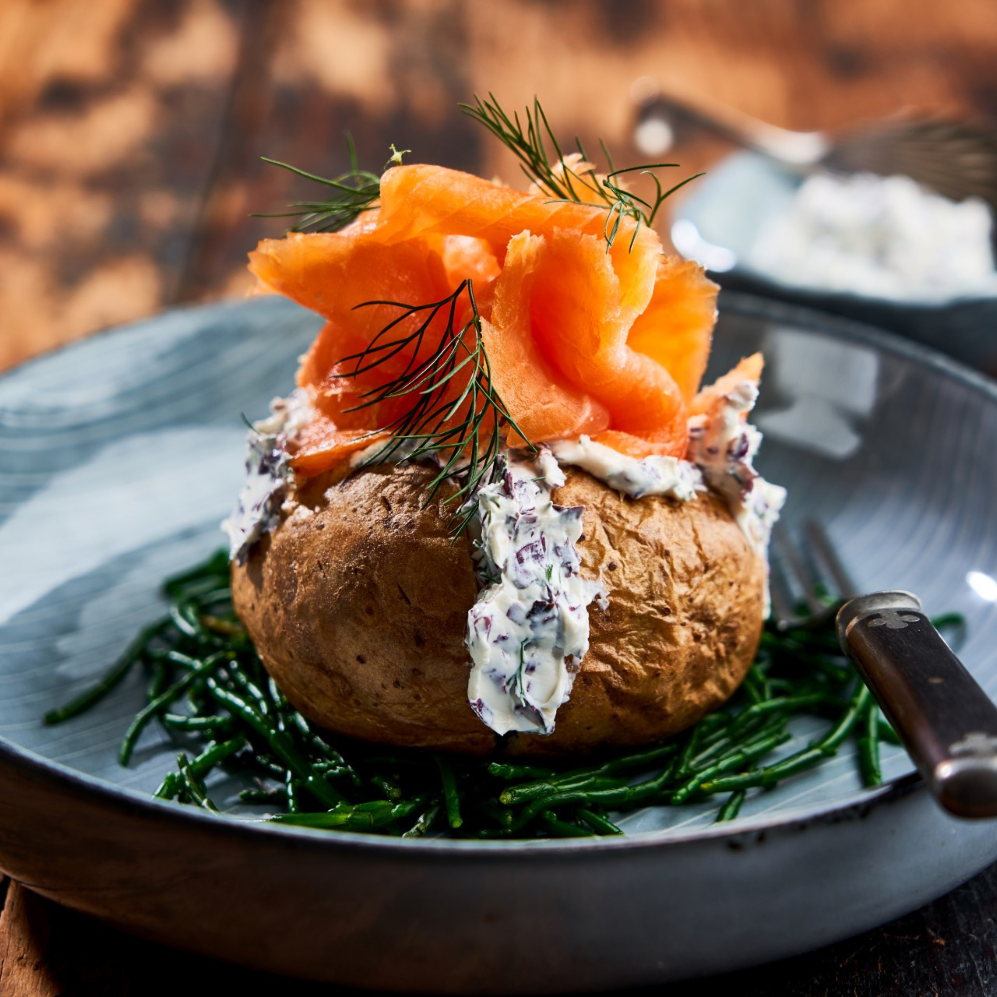 Smoked Salmon Trim Jacket Potato