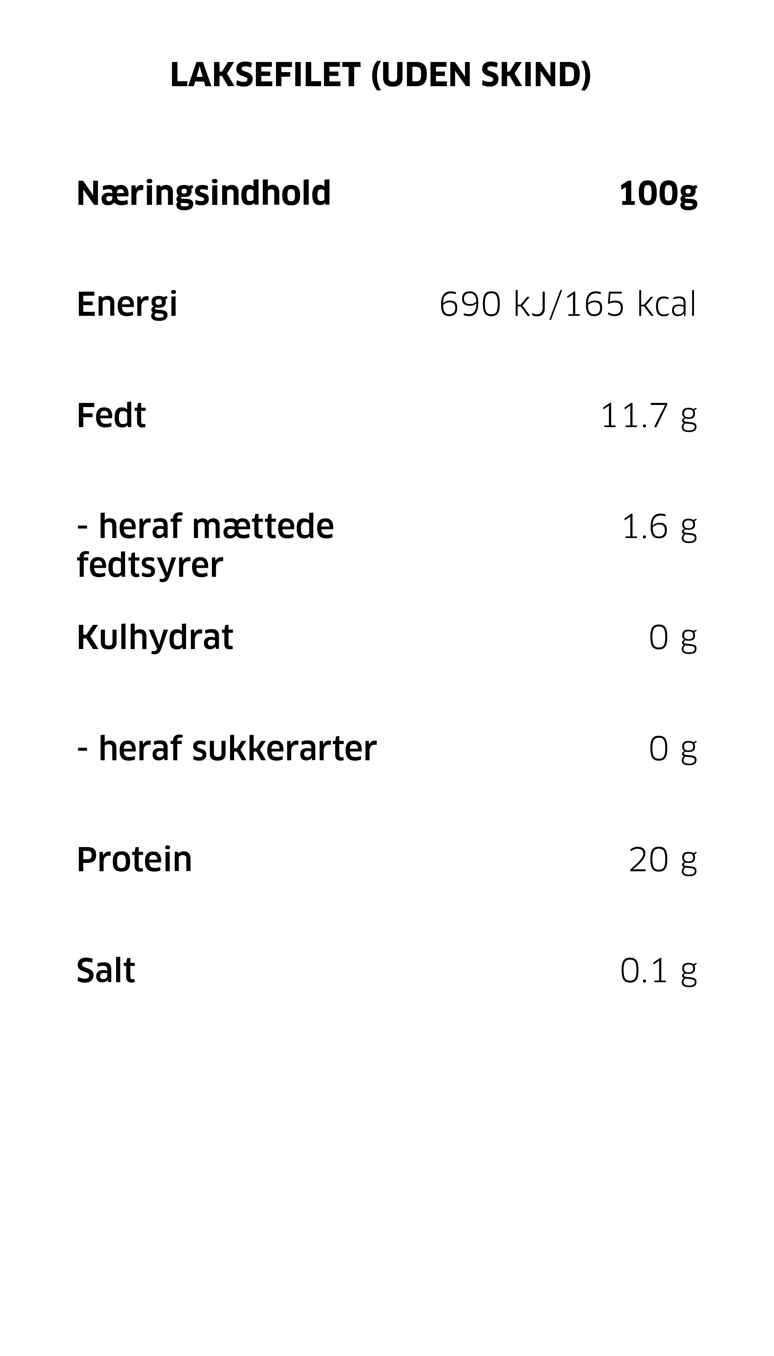 Frossen laksefilet • uden skind